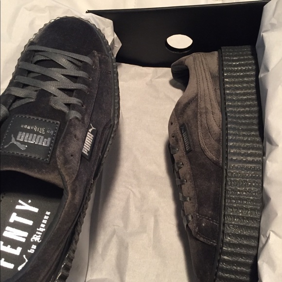 PUMA FENTY by Rihanna Gray Creeper Velvet Shoes - Picture 5 of 8